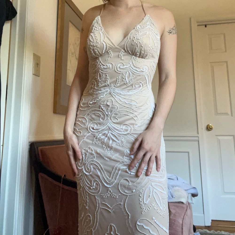 Jump White Beaded Gown